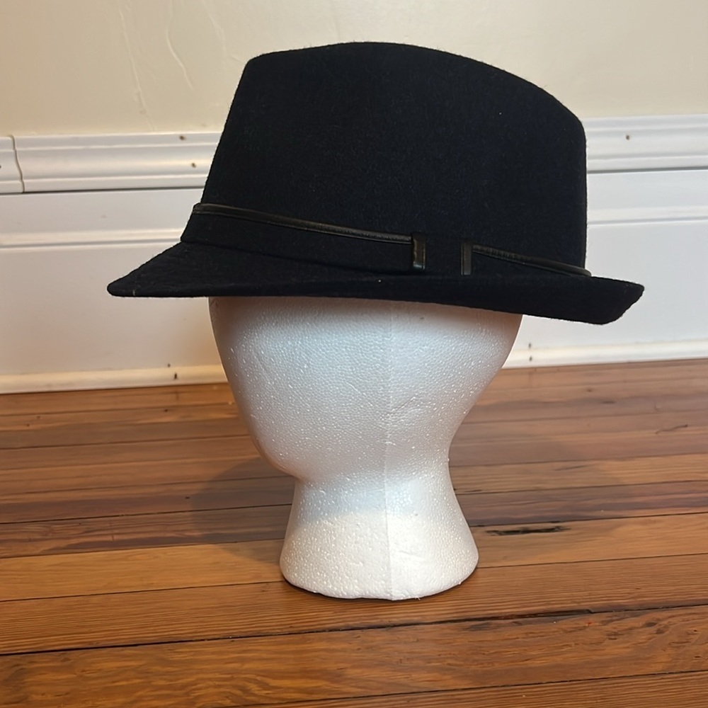 Classic Dark Navy Blue Herschel Hat Co Wool Fedora Hat Size Large